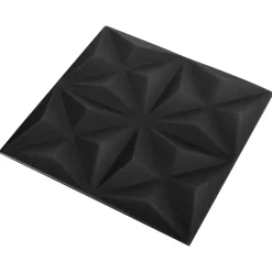 Bouwmaterialen*vidaXL Wandpanelen 24 pcs Origami Zwart 50 x 50 cm XPS Schuim Origamizwart