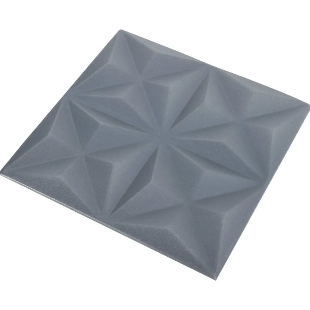 Bouwmaterialen*vidaXL Wandpanelen 48 pcs Origami Grijs 50 x 50 cm XPS Schuim Origamigrijs
