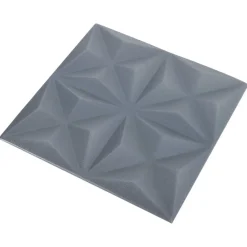 Bouwmaterialen*vidaXL Wandpanelen 24 pcs Origami Grijs 50 x 50 cm XPS Schuim Origamigrijs