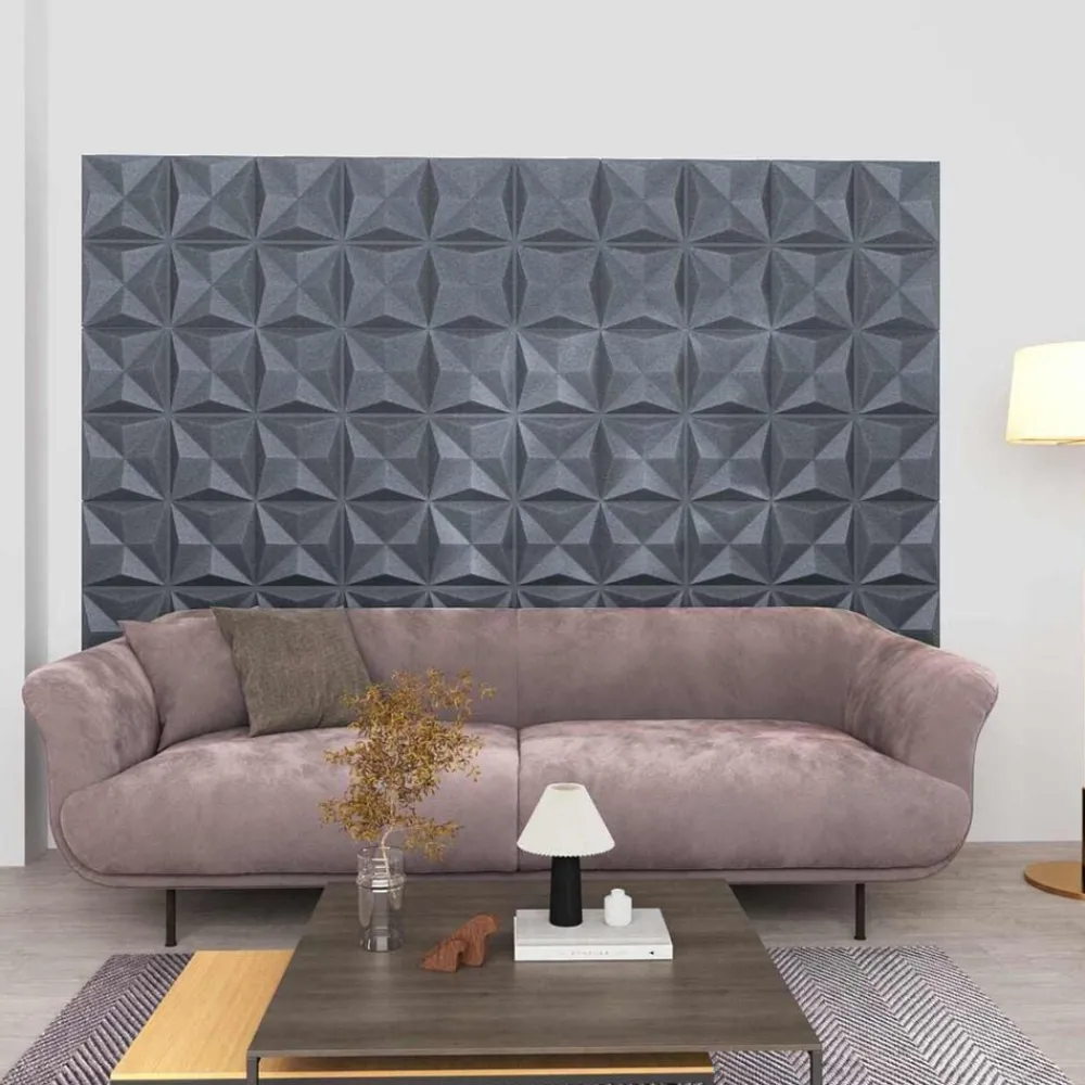 Wandpanelen 12 pcs Origami Grijs 50 x 50 cm XPS Schuim>vidaXL Outlet