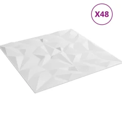 Bouwmaterialen*vidaXL Wandpanelen 48 pcs 50 x 50 cm XPS Schuim Wit