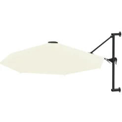 Tuin & Gazon*vidaXL Wandparasol met metalen paal 300 cm kleurig Zand