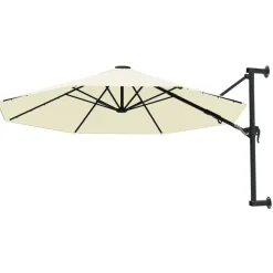 Tuin & Gazon*vidaXL Wandparasol met metalen paal 300 cm kleurig Zand
