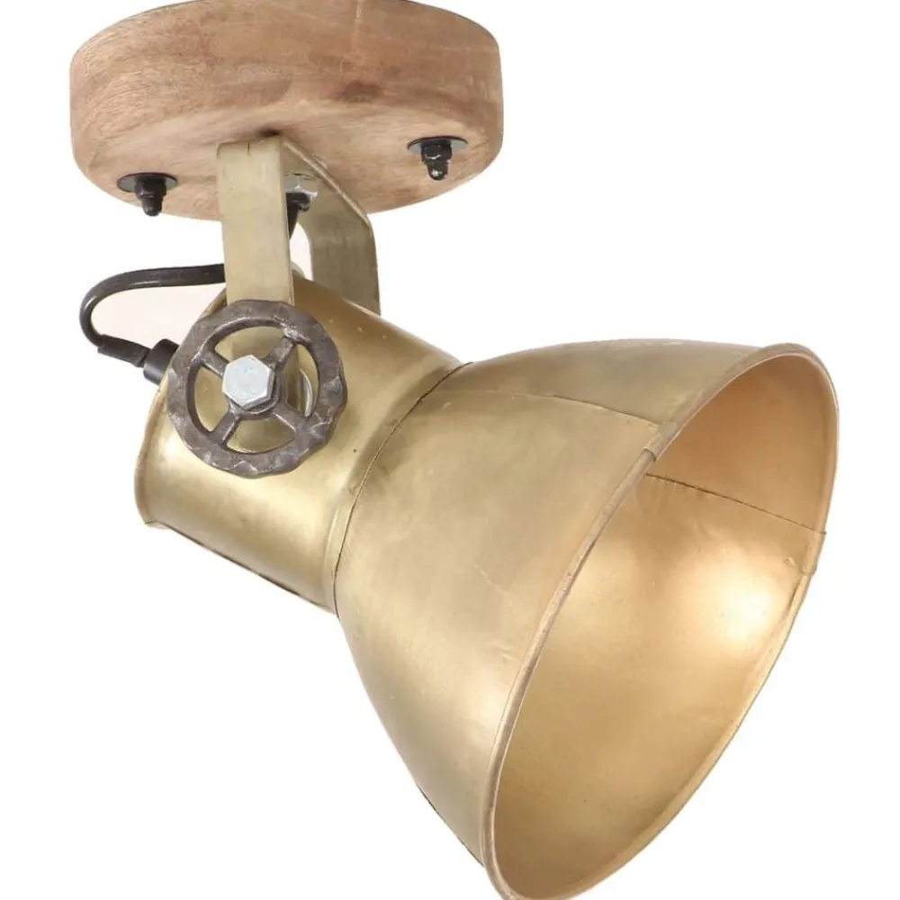 Verlichting*vidaXL Wand-/plafondlampen industrieel 2 st E27 20x25 cm messingkleur Koper