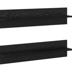 Boekenkasten & Wandplanken*vidaXL Wandplank 2 pcs 80 x 11,5 x 18 cm Bewerkt hout Zwart eiken