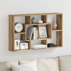 Kasten & Opbergmeubelen*vidaXL Wandplank Artisan Eiken 85x16x52,5 cm Bewerkt Hout artisanaal eikenkleurig