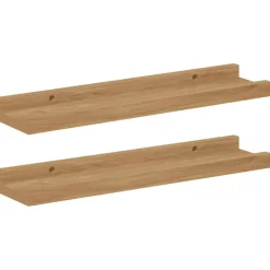 Wandplank met plank 2 pcs 40 x 9 x 3 cm Bewerkt hout>vidaXL Online