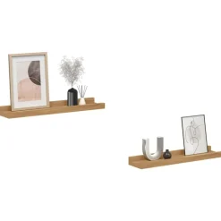 Wandplank met plank 2 pcs 40 x 9 x 3 cm Bewerkt hout><noscript><img width=