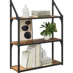 Boekenkasten & Wandplanken*vidaXL Wandplank met plank 60 x 21 x 78,5 cm Bewerkt hout Oud hout