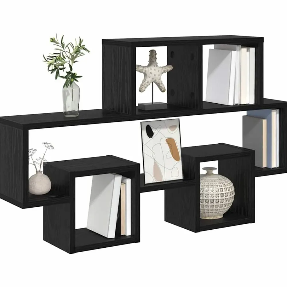 Wandplank met plank 82 x 15 x 51 cm Bewerkt hout>vidaXL Hot