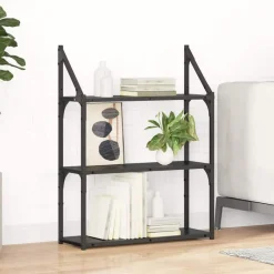 Boekenkasten & Wandplanken*vidaXL Wandplank met plank 60 x 21 x 78,5 cm Bewerkt hout Zwart eiken