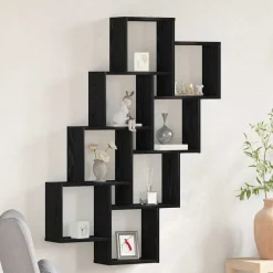 Wandplank met plank 90 x 15 x 119,5 cm Bewerkt hout>vidaXL Sale