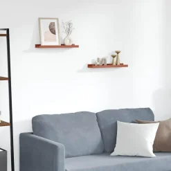 Boekenkasten & Wandplanken*vidaXL Wandplank met plank 2 pcs 40 x 9 x 3 cm Bewerkt hout Rood