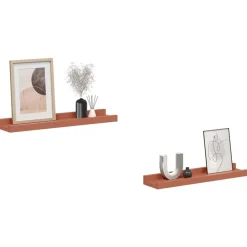 Boekenkasten & Wandplanken*vidaXL Wandplank met plank 2 pcs 40 x 9 x 3 cm Bewerkt hout Rood