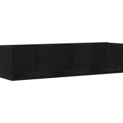 Boekenkasten & Wandplanken*vidaXL Wandplank met plank 75 x 18 x 18 cm Bewerkt hout Zwart eiken