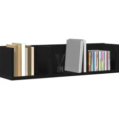 Boekenkasten & Wandplanken*vidaXL Wandplank met plank 75 x 18 x 18 cm Bewerkt hout Zwart eiken