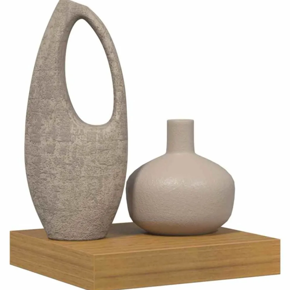 Wandplank Wandgemonteerd 23 x 23,5 x 4 cm Bewerkt hout>vidaXL Discount