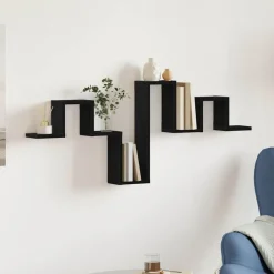 Boekenkasten & Wandplanken*vidaXL Wandplank Wandgemonteerd 104.5 x 43 x 10 cm Zwart eiken