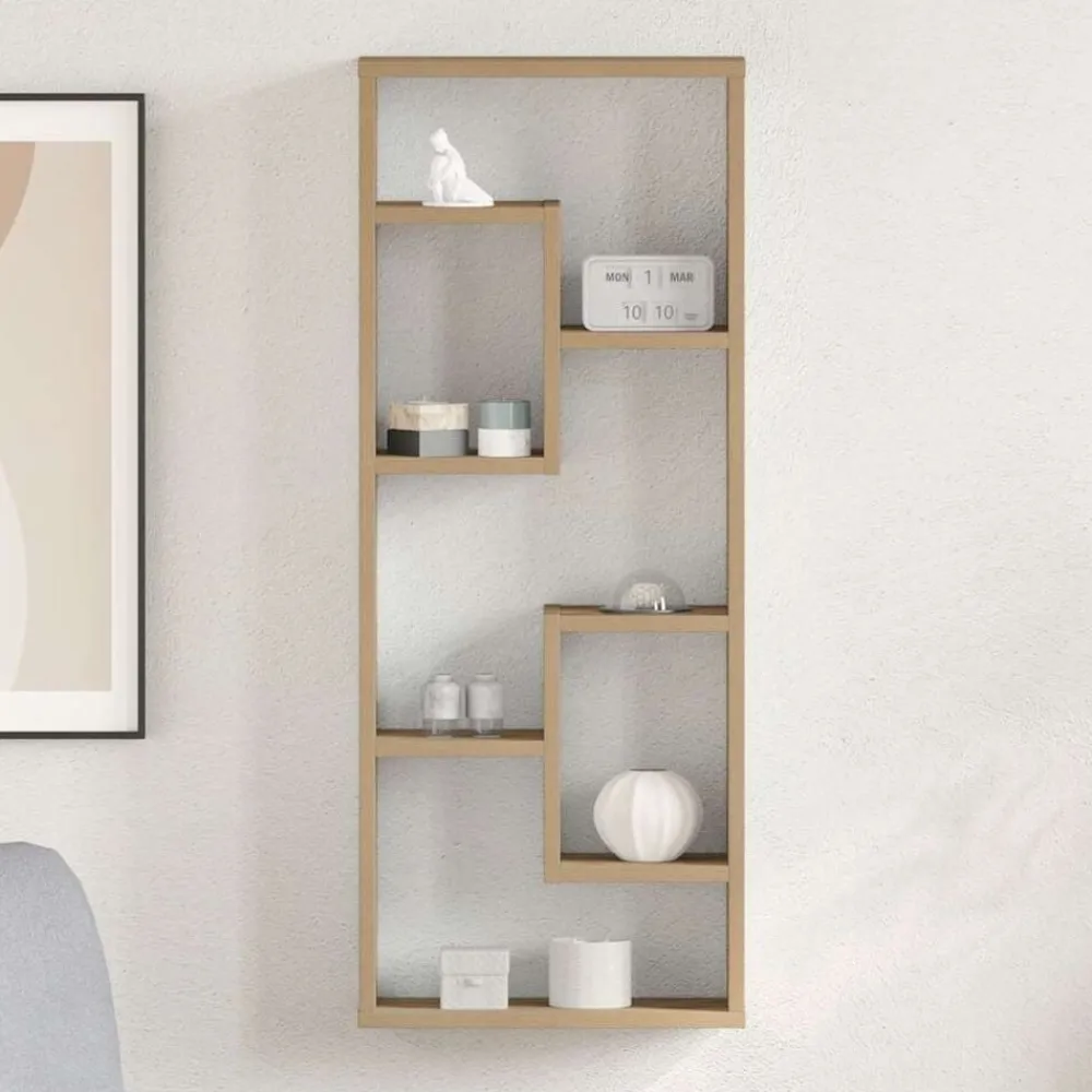 Wandplank 36x16x90 cm bewerkt hout>vidaXL Outlet