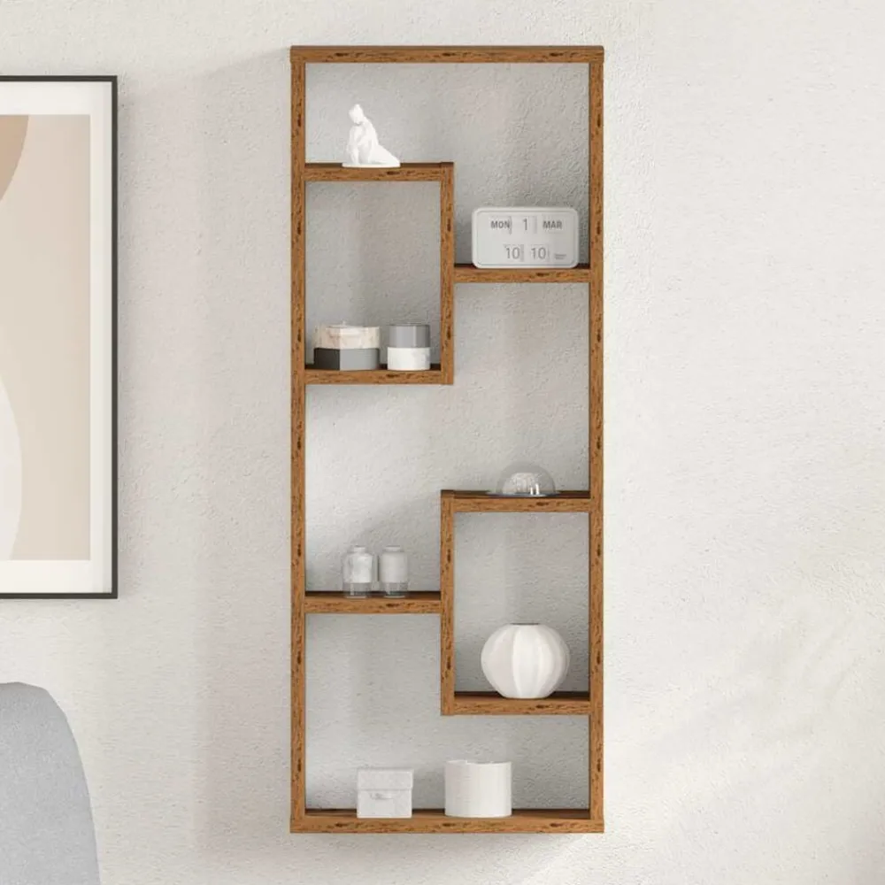 Boekenkasten & Wandplanken*vidaXL Wandplank 36x16x90 cm bewerkt hout kleurig Oud hout