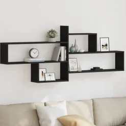 Boekenkasten & Wandplanken*vidaXL Wandplank 167,5x18x68 cm Engineered Wood Zwart eiken