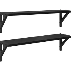 Boekenkasten & Wandplanken*vidaXL Wandplanken 2 pcs 60 x 15 x 15,5 cm Bewerkt hout Zwart eiken