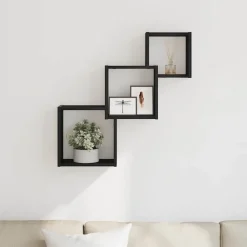 Boekenkasten & Wandplanken*vidaXL Wandplanken kubus 68x15x68cm bewerkt hout kleur Zwart eiken