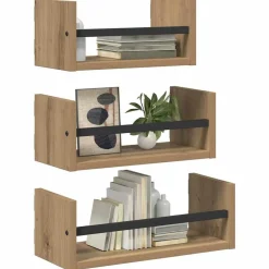 Wandplankenset 3 pcs Artisan Eiken 40x16x14cm Bewerkt hout><noscript><img width=