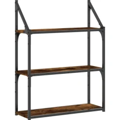 Wandrek 3-laags 60x21x78,5 cm bewerkt hout kleurig>vidaXL Hot
