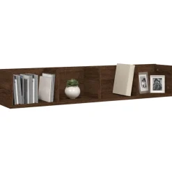 Boekenkasten & Wandplanken*vidaXL Wandschap CD 100x18x18 cm bewerkt hout bruin eikenkleur