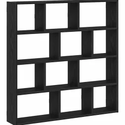 Boekenkasten & Wandplanken*vidaXL Wandschap kubus 12 vakken bewerkt hout Zwart