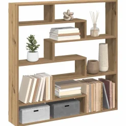 Boekenkasten & Wandplanken*vidaXL Wandschap kubus 7 vakken bewerkt hout artisanaal eikenkleurig