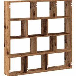 Boekenkasten & Wandplanken*vidaXL Wandschap kubus 12 vakken bewerkt hout kleurig Oud hout