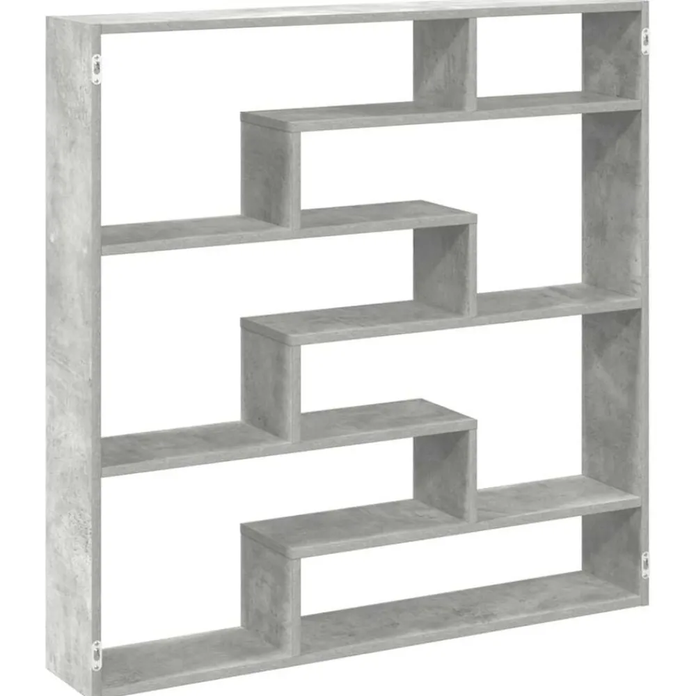 Boekenkasten & Wandplanken*vidaXL Wandschap kubus 7 vakken bewerkt hout Betongrijs