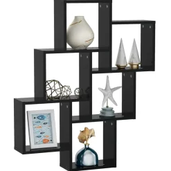 Boekenkasten & Wandplanken*vidaXL Wandschap kubus 78x15x93 cm bewerkt hout Zwart