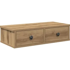 Wandschap met lades 60x28x15 cm bewerkt hout artisanaal eiken>vidaXL New
