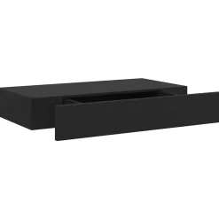 Boekenkasten & Wandplanken*vidaXL Wandschap met lade zwevend 48x25x8 cm zwart