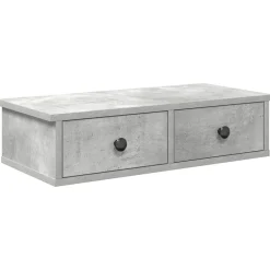 Boekenkasten & Wandplanken*vidaXL Wandschap met lades 60x28x15 cm bewerkt hout Betongrijs