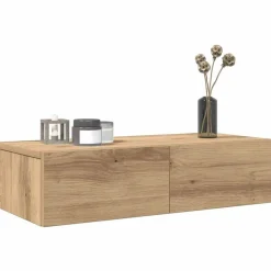 Boekenkasten & Wandplanken*vidaXL Wandschap met lades 60x26,5x15 cm bewerkt hout artisanaal eiken artisanaal eikenkleurig