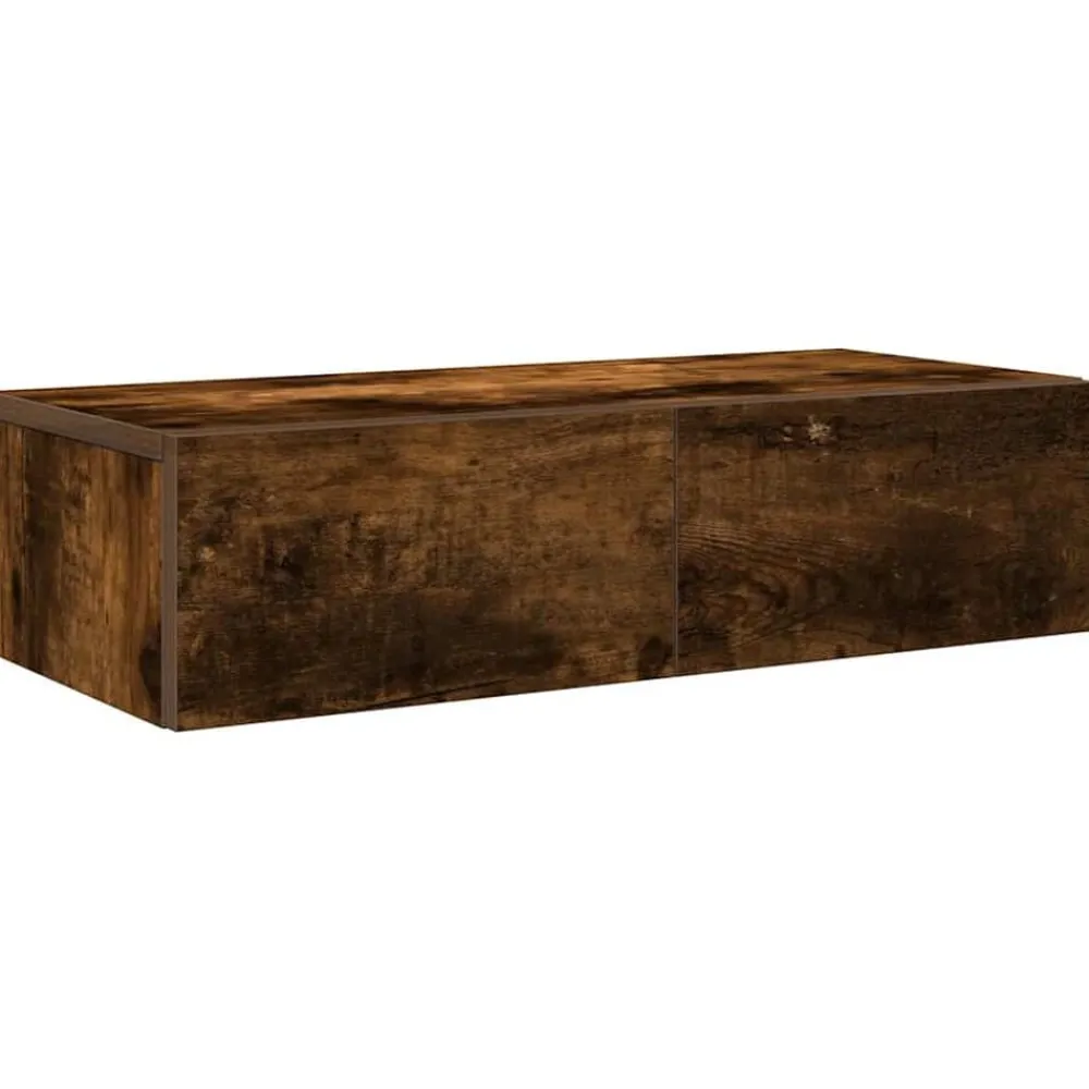 Boekenkasten & Wandplanken*vidaXL Wandschap met lades 60x26,5x15 cm bewerkt hout Gerookt eiken