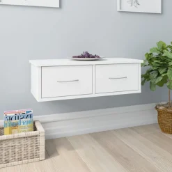Boekenkasten & Wandplanken*vidaXL Wandschap met lades 60x26x18,5 cm bewerkt hout Wit