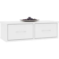 Boekenkasten & Wandplanken*vidaXL Wandschap met lades 60x26x18,5 cm bewerkt hout Wit