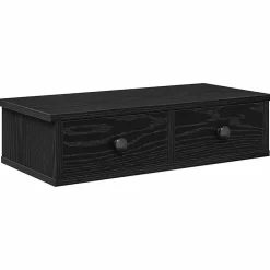 Boekenkasten & Wandplanken*vidaXL Wandschap met lades 60x28x15 cm bewerkt hout Zwart