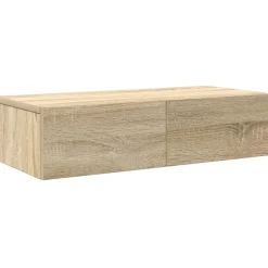 Boekenkasten & Wandplanken*vidaXL Wandschap met lades 60x26,5x15cm bewerkt hout kleur Sonoma eiken