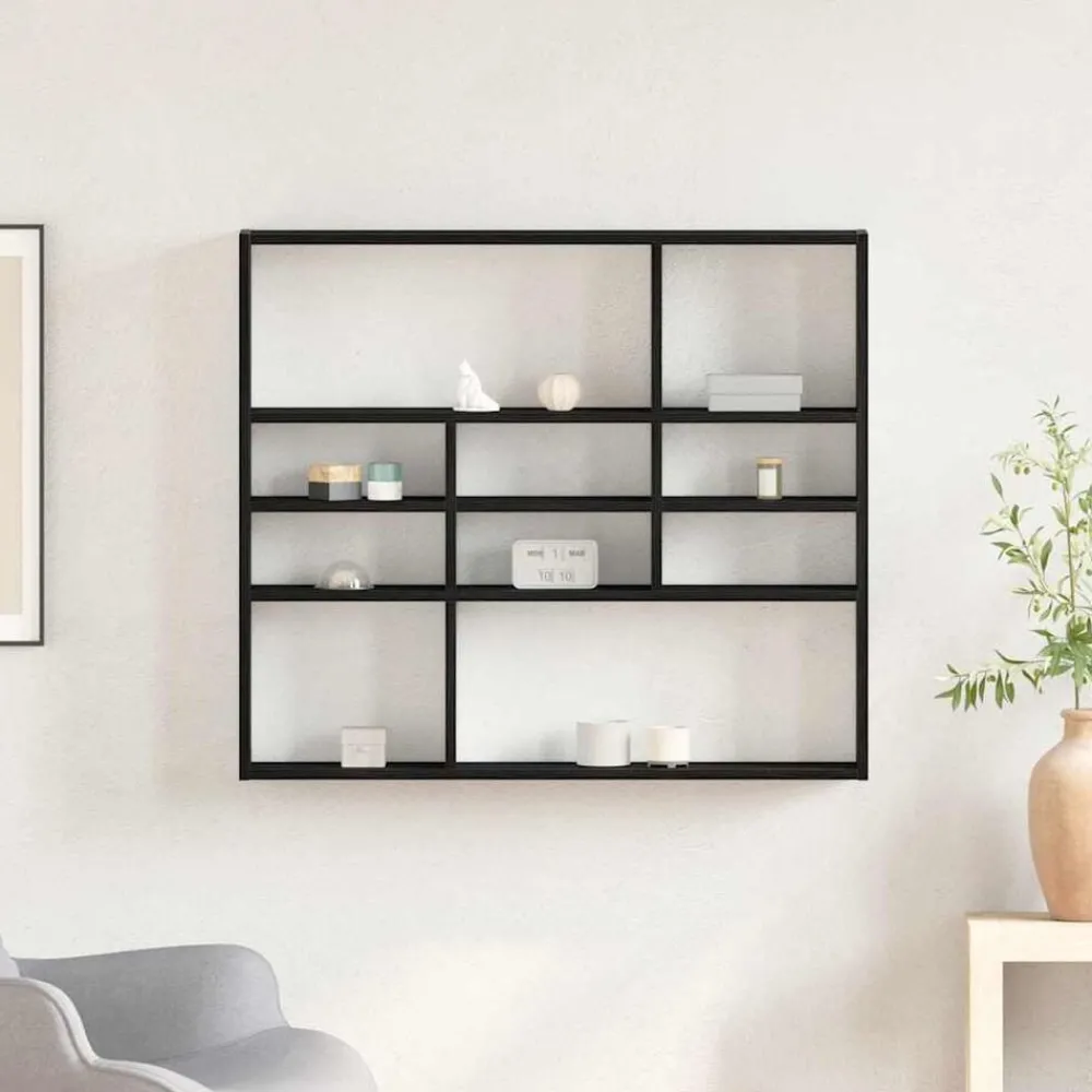 Boekenkasten & Wandplanken*vidaXL Wandschap 90x16x78 cm bewerkt hout kleur Zwart eiken