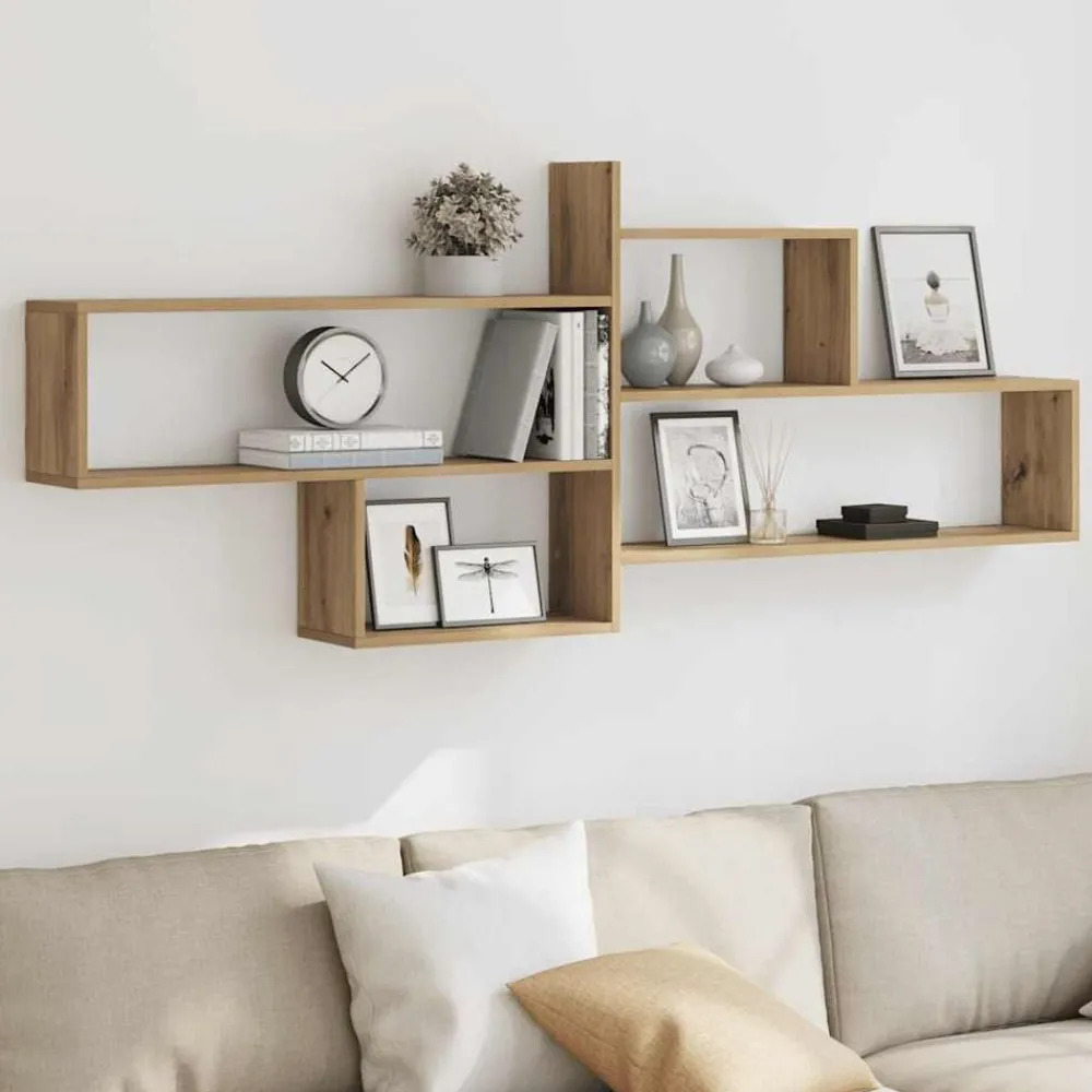 Wandschap 167,5x18x68 cm bewerkt hout artisanaal kleurig>vidaXL Outlet