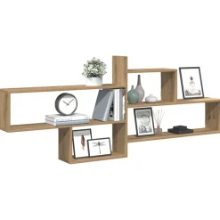 Wandschap 167,5x18x68 cm bewerkt hout artisanaal kleurig><noscript><img width=