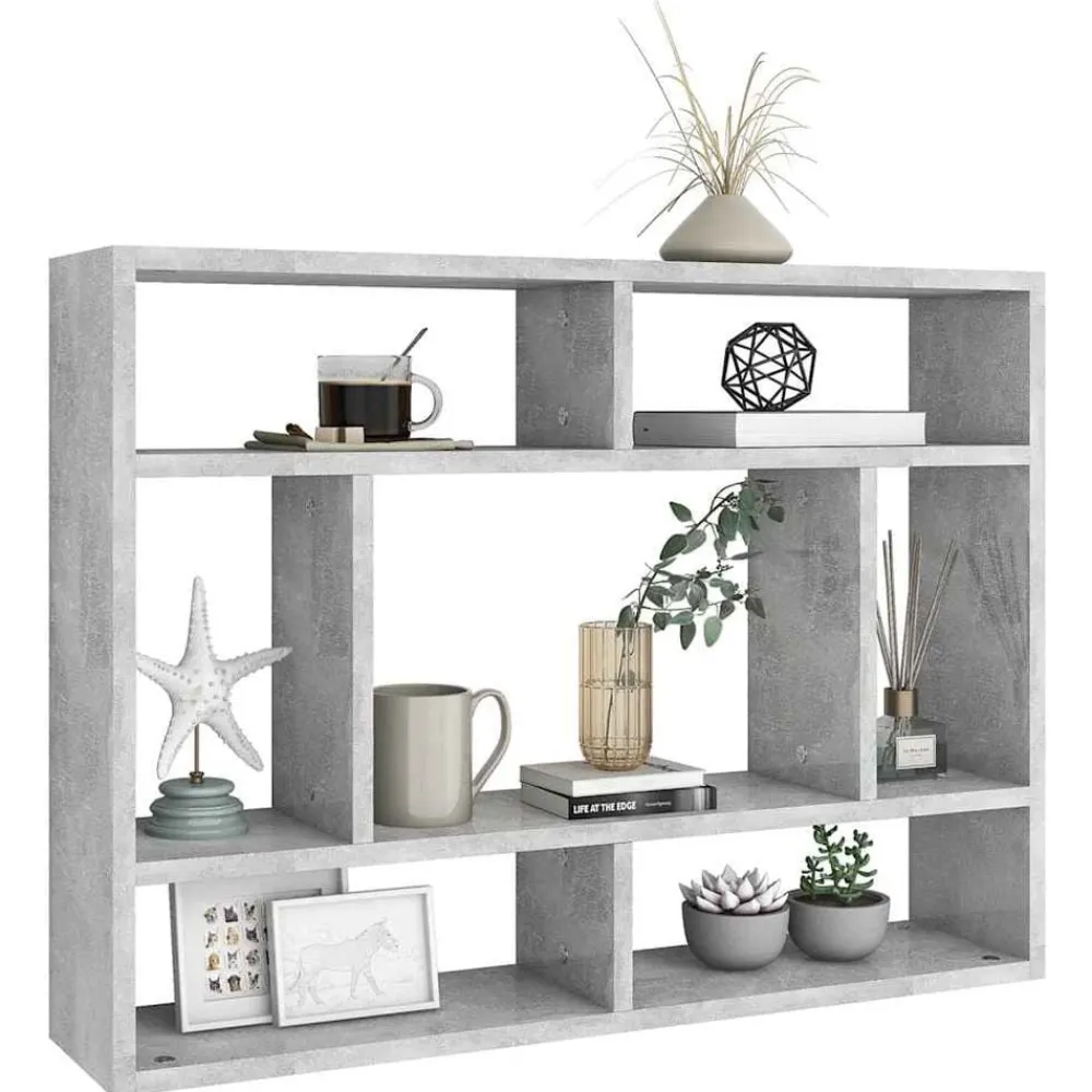 Boekenkasten & Wandplanken*vidaXL Wandschap 75x16x55 cm bewerkt hout Betongrijs