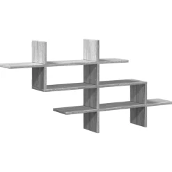 Boekenkasten & Wandplanken*vidaXL Wandschap 124,5x18x60,5 cm bewerkt hout eikenkleur Grijs sonoma