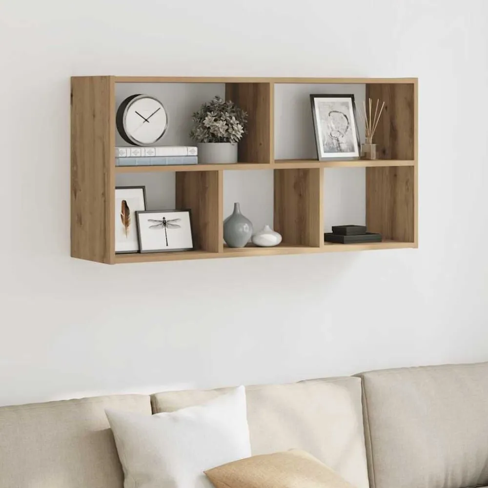 Boekenkasten & Wandplanken*vidaXL Wandschap 100x25x50 cm bewerkt hout artisanaal kleurig Eiken